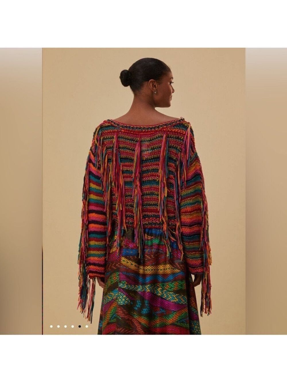 Farm Rio Colorful Stripes Knit Sweater - Picture 8 of 10